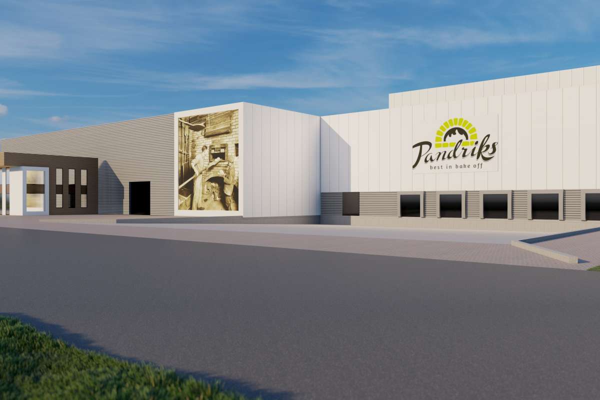 Tekening van de nieuwe bakkerij in Meppel