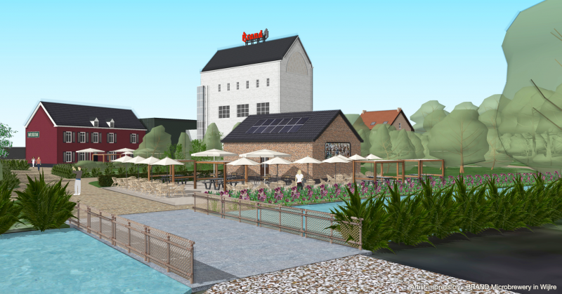 Artist impression van de nog te realiseren microbrouwerij in Wijlre