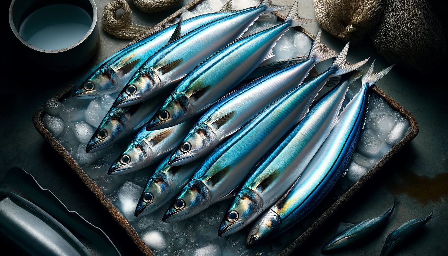 Een illustratie van blauwe wijting, gegenereerd door AI.