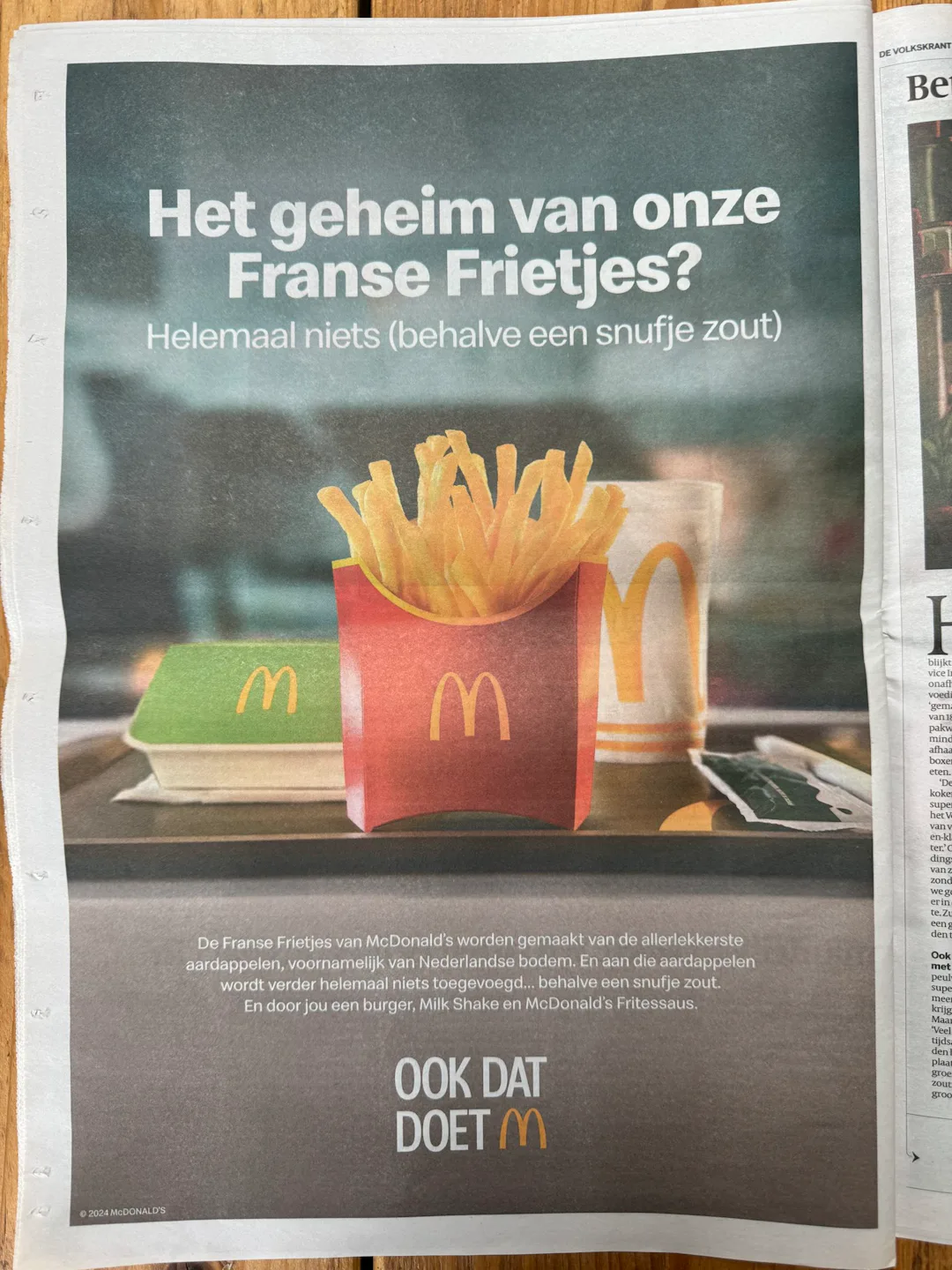 RCC: 'Reclame frietjes McDonald's is misleidend'