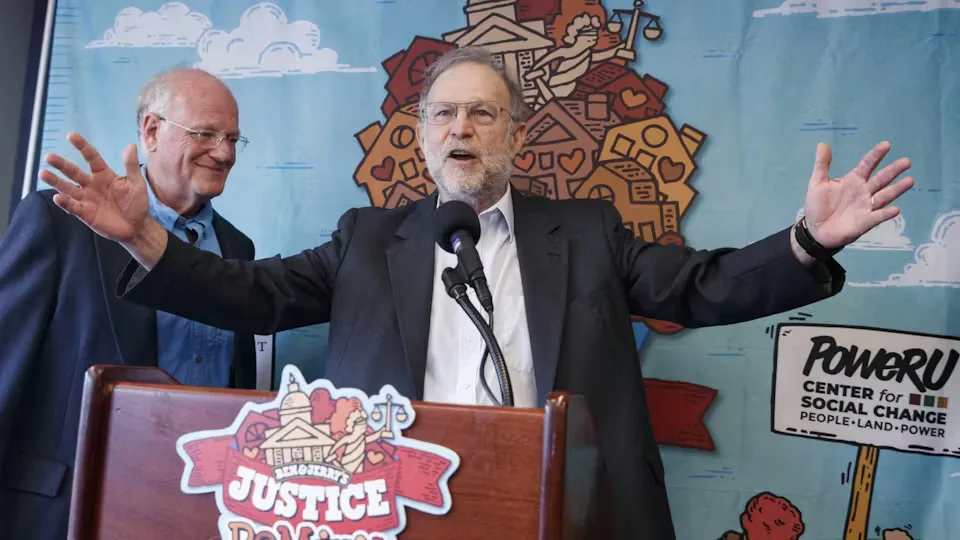 Ben Cohen (L) en Jerry Greenfield (R) van het ijsmerk Ben & Jerry's. Foto: ANP